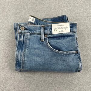 Abercrombie Ultra High Rise 90s Straight Jean 32 / 14L Tall Medium Wash Blue